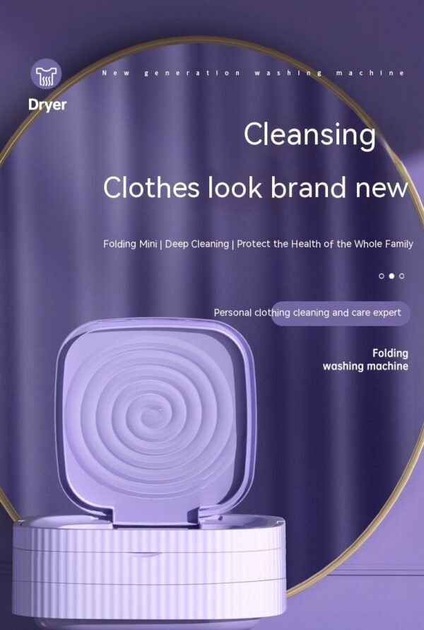 Portable Folding Mini Washing Machine – Automatic Washer for Underwear, Baby Clothes, Socks, Pets & Dorm Living - Image 2