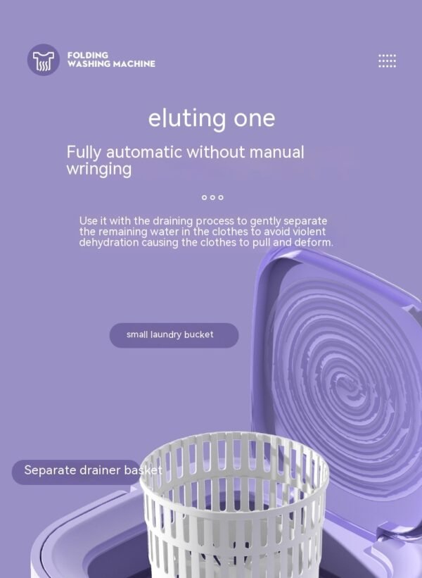 Portable Folding Mini Washing Machine – Automatic Washer for Underwear, Baby Clothes, Socks, Pets & Dorm Living - Image 4