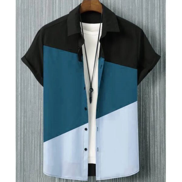 Fashion Trendy Men’s Digital Print Shirt – Breathable Casual Style with Stand Collar - Image 3