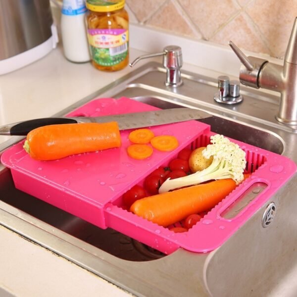 Multifunction Kitchen Cutting Board – Drain Basket & Chopping Block in One - Image 3