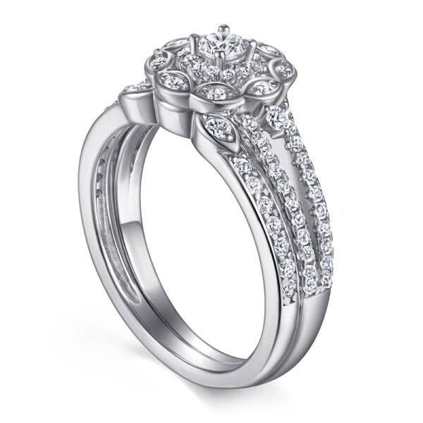 S925 Sterling Silver Women's Ring European And American Exaggerated More Than Ring Set Wear - Image 3