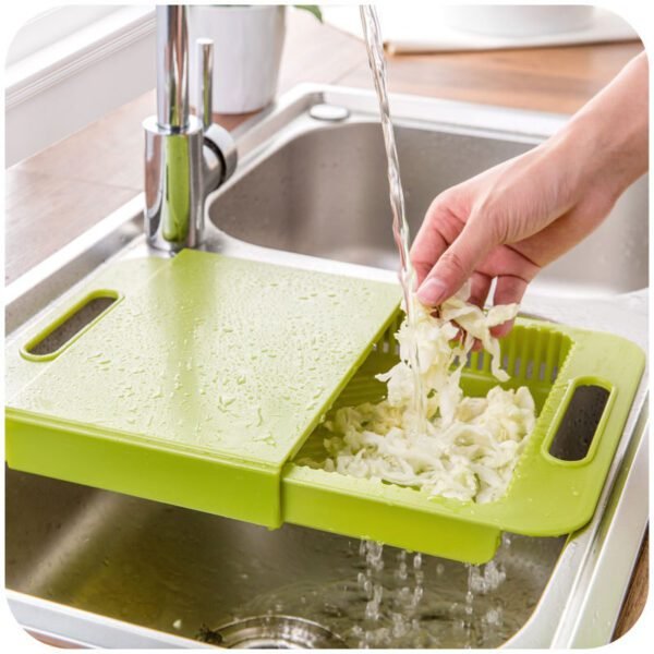 Multifunction Kitchen Cutting Board – Drain Basket & Chopping Block in One - Image 4