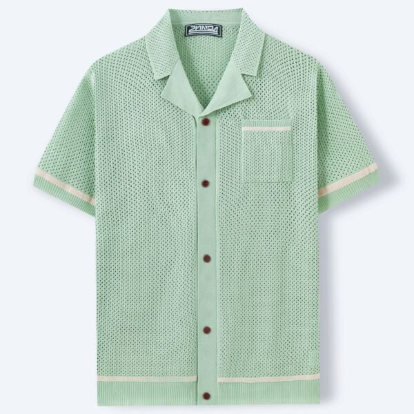 Effortlessly Cool – Men’s Knitwear Summer Polo with Cuban Collar for Laid-Back Luxe Style - Image 4