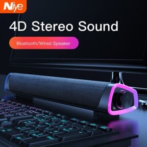 4D Stereo Sound Bluetooth Speaker – Subwoofer & Wired Compatibility for Mac & PC