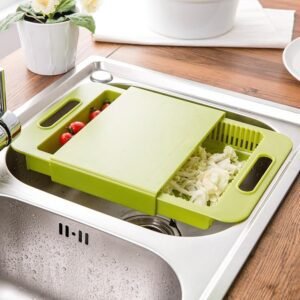 Multifunction Kitchen Cutting Board – Drain Basket & Chopping Block in One