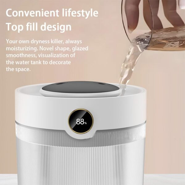 Large Capacity 2L Humidity Digital Display Double Spray Humidifier USB Silent Home Desktop Water Refill Meter Fog Amount - Image 3