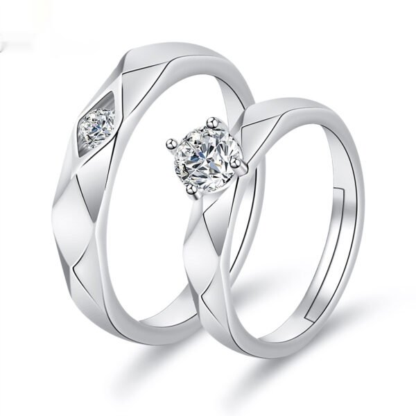 Moissanite Engagement Couple Couple Rings - Image 10