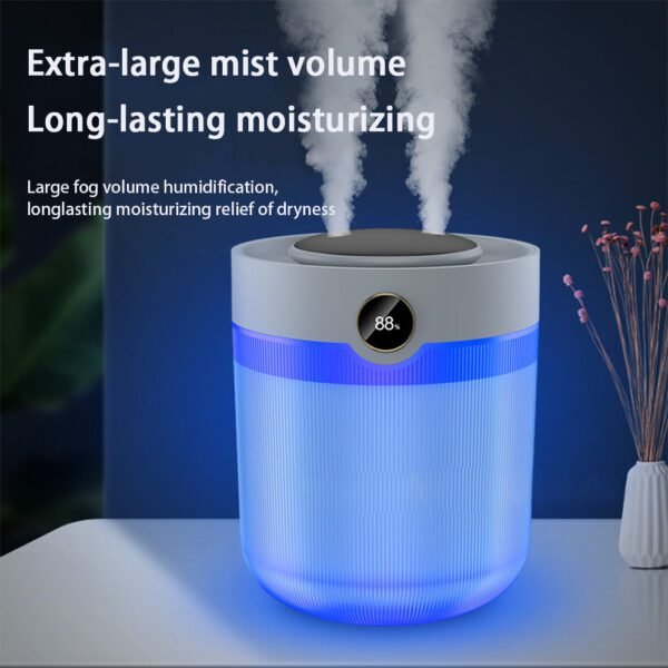 Large Capacity 2L Humidity Digital Display Double Spray Humidifier USB Silent Home Desktop Water Refill Meter Fog Amount - Image 5