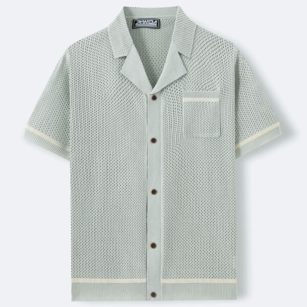 Effortlessly Cool – Men’s Knitwear Summer Polo with Cuban Collar for Laid-Back Luxe Style - Image 2