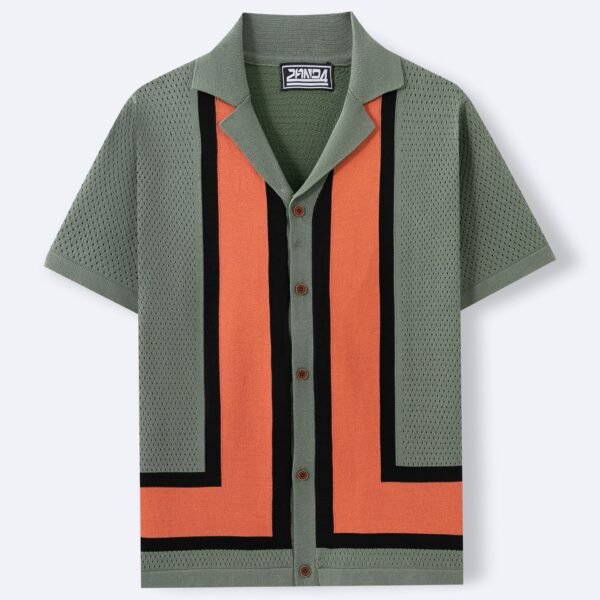 Men's Summer New Striped Contrast Color Knitwear Top - Image 6