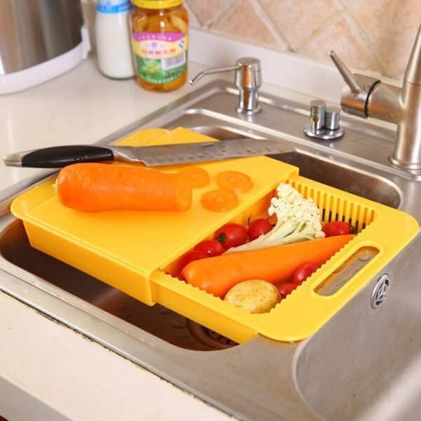 Multifunction Kitchen Cutting Board – Drain Basket & Chopping Block in One - Image 5