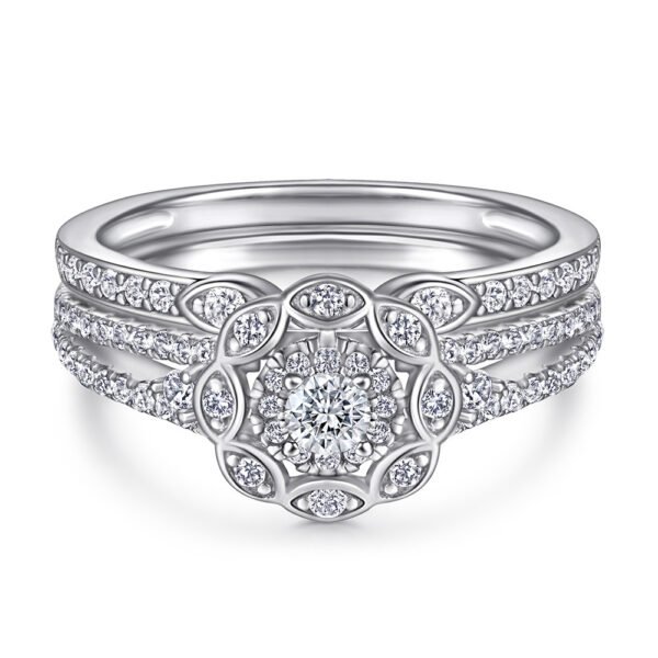 S925 Sterling Silver Women's Ring European And American Exaggerated More Than Ring Set Wear - Image 4