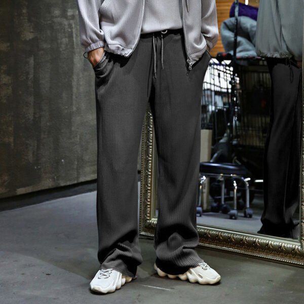 Step Up Your Street Style Game with GenZ Men’s Loose High Waist Wide Leg Pants – Comfort Meets Cool! - Image 2