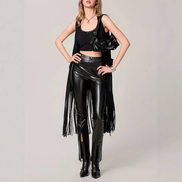 Western Cowboy Tassel Open Front Sleeveless Jacket - Image 4