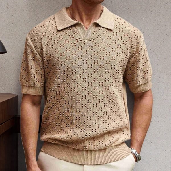 Fashion Dovetail Collar Tencel Men’s Casual Sweater – Sophisticated Comfort for Modern Style - Image 4