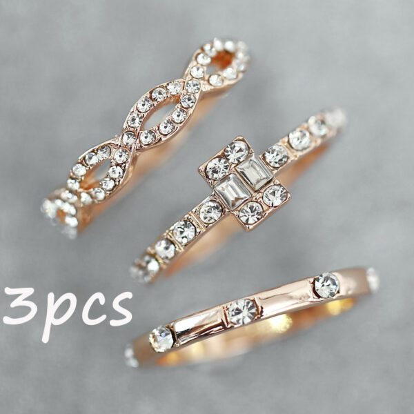 Sparkling Zircon Ring with Flash Diamond Inlay - Image 6