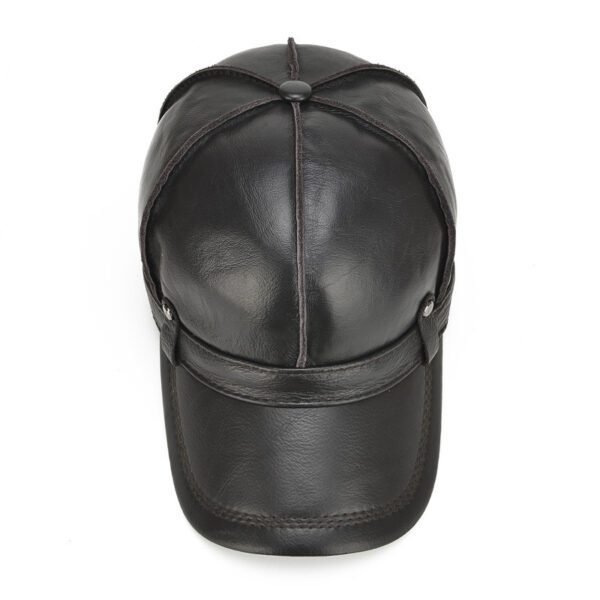 Outdoor Ear Protection Dome Winter Thickened Men Leather Hat - Image 4