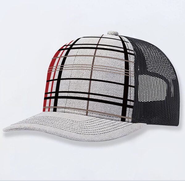 Stylish Plaid Trucker Hat – Snapback Mesh Cap with Retro Street Style Vibe - Image 4