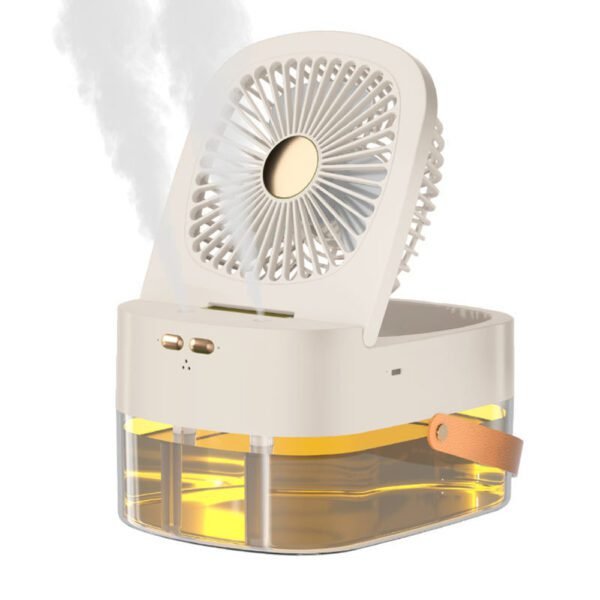 Humidifying Spray Fan Desktop Remote Control Timing Mini Air Cooler Big Wind Mute USB Charging Fan - Image 3
