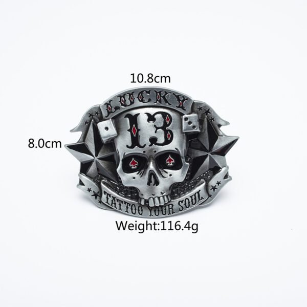 Trendy Men's Leather Belt Skull Skateboard Buckle - Image 2