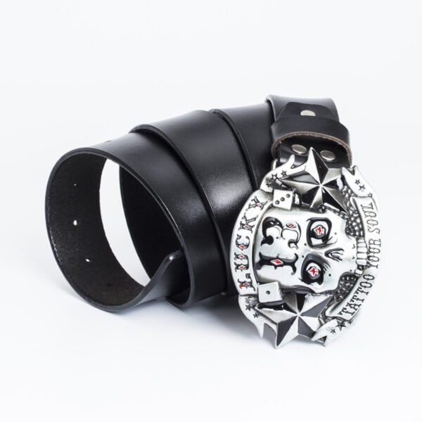 Trendy Men's Leather Belt Skull Skateboard Buckle - Image 3
