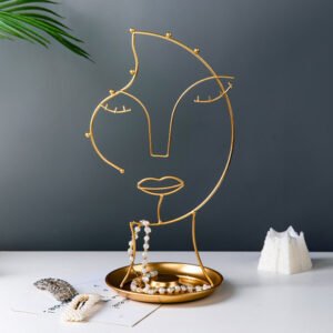 GenZ Nordic Wrought Iron Jewelry Rack – Minimalist Face Design