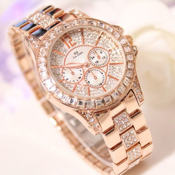 Luxury Ladies Quartz Watch  Rhinestone Crystal Dial & Three Eyes - Image 5