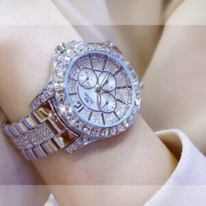 Luxury Ladies Quartz Watch  Rhinestone Crystal Dial & Three Eyes