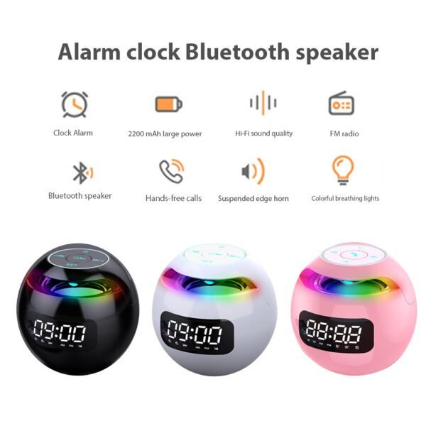 New Portable Wireless Alarm Clock Bluetooth Speaker - Image 5