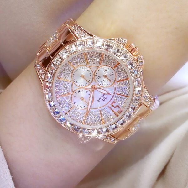 Fashionable Women’s Quartz Watch – Diamond Elegance Meets Steel Strength - Image 6
