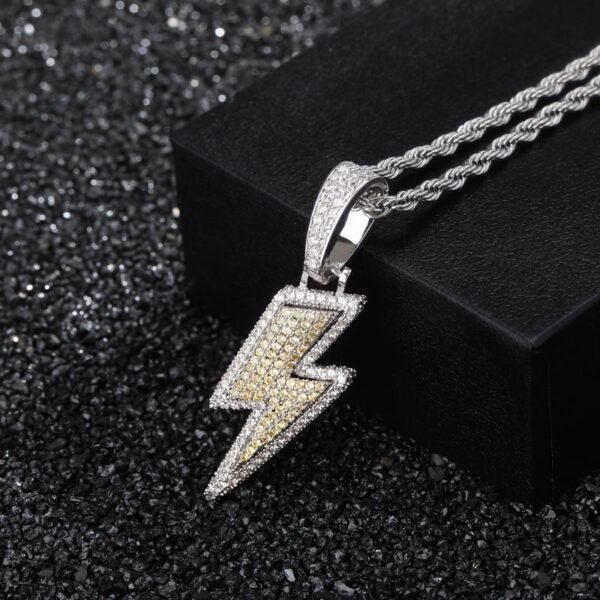 Trendy Lightning Hip-Hop Pendant with Zircon Inlay - Image 5