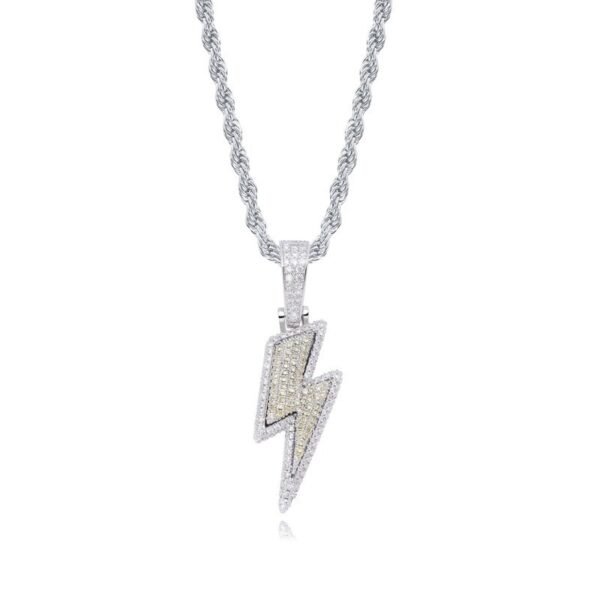 Trendy Lightning Hip-Hop Pendant with Zircon Inlay - Image 3