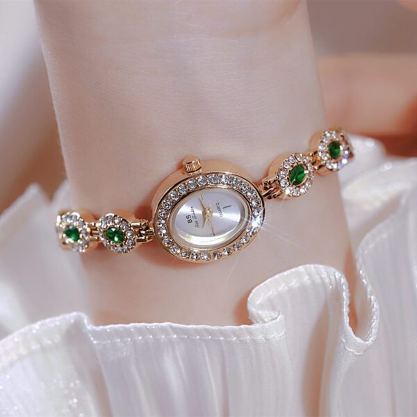 Mid-Ancient Fashion Oval Colored Gems Rainbow Light Luxury Watch – Timeless Elegance Meets Vibrant Luxury - Image 5