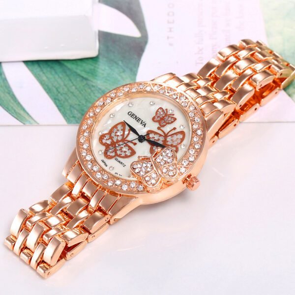 Diamond Butterfly Alloy Watch – Elegant, Feminine & Sparkling with Style - Image 4