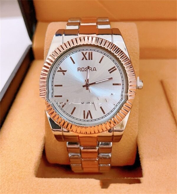 Quartz Roman Scale Steel Strap Watch – Timeless Elegance for Stylish Couples - Image 6