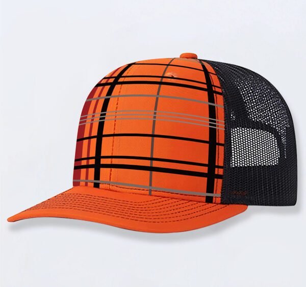 Stylish Plaid Trucker Hat – Snapback Mesh Cap with Retro Street Style Vibe - Image 3