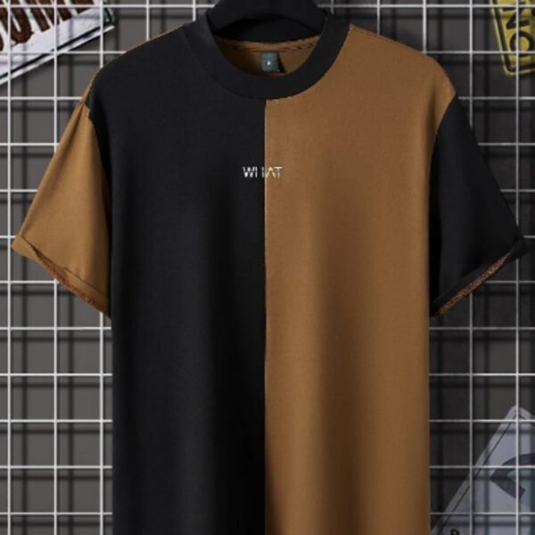 Stand Out in Style – Men’s 3D Effect Color Matching Short Sleeve Shirt with a Bold Fashion Edge
