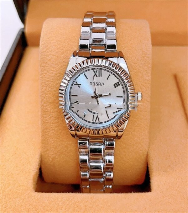 Quartz Roman Scale Steel Strap Watch – Timeless Elegance for Stylish Couples - Image 5