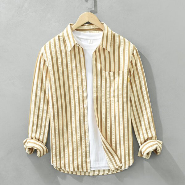 GenZ Vertical Striped Long-Sleeve Shirt – Loose Fit, Casual & Stylish - Image 3