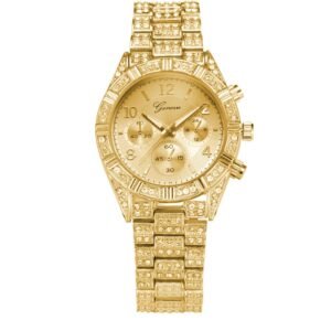 Luxury Women’s Crystal Quartz Watch – Elegant Stainless Steel Design with Sparkling Brilliance