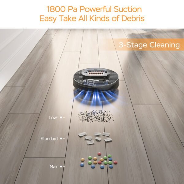 Geek Smart Robot Vacuum Cleaner G6 Plus, Ultra-Thin, 1800Pa Strong Suction, Automatic Self-Charging, Wi-Fi Connectivity, App Control, Custom Cleaning, Great For Hard Floors To Carpets.Ban On Amazon - Image 7