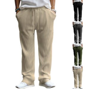 Step Up Your Street Style Game with GenZ Men’s Loose High Waist Wide Leg Pants – Comfort Meets Cool!