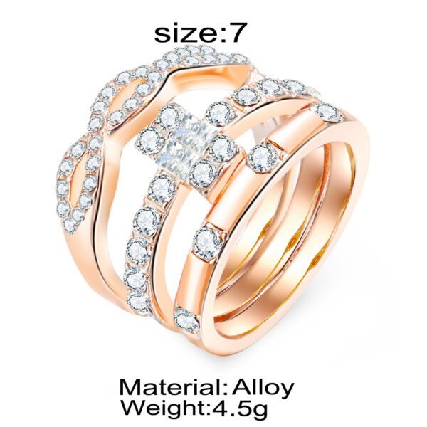 Sparkling Zircon Ring with Flash Diamond Inlay - Image 3