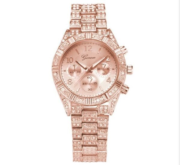 Luxury Women’s Crystal Quartz Watch – Elegant Stainless Steel Design with Sparkling Brilliance - Image 3