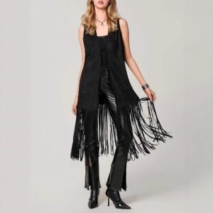 Western Cowboy Tassel Open Front Sleeveless Jacket