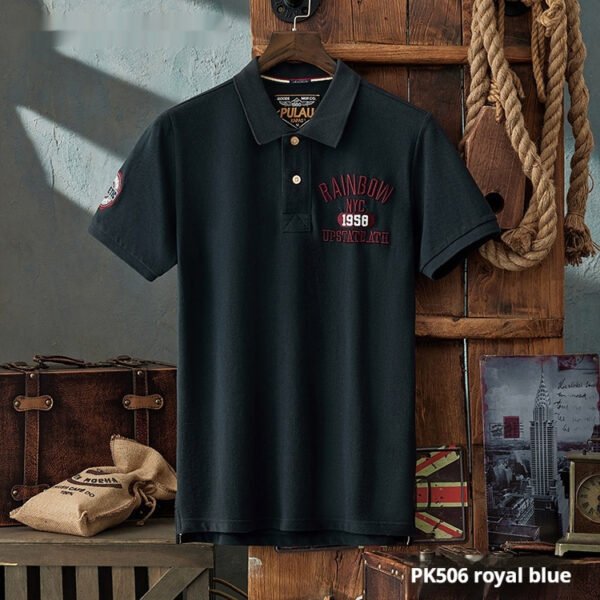 Summer Casual Men's Slim-fitting Simple Lapel Short Sleeve T-shirt - Image 3