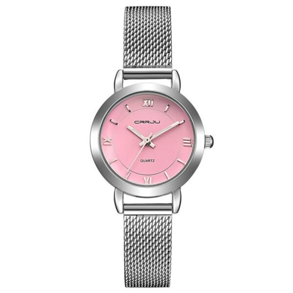 Women’s Small Quartz Watch with Steel Mesh Belt – Elegant & Lightweight Timepiece