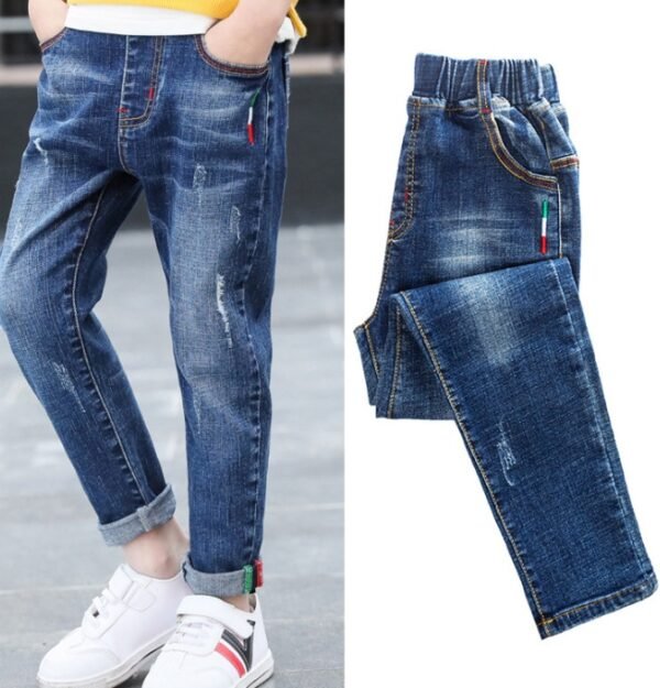 GenZ Boys' denim trousers, new style, big children's trousers, spring and autumn children's trousers - Image 5