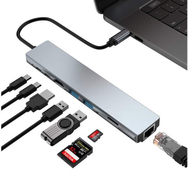 PD 8-in-1 USB Type-C Dock – Fast & Versatile Expansion Hub