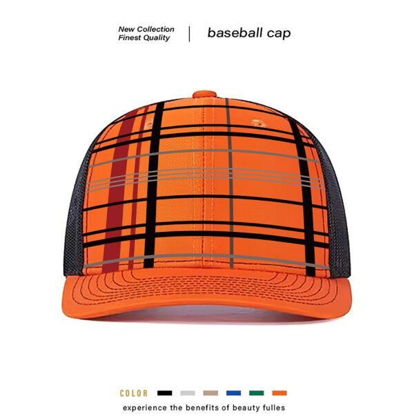 Stylish Plaid Trucker Hat – Snapback Mesh Cap with Retro Street Style Vibe - Image 2